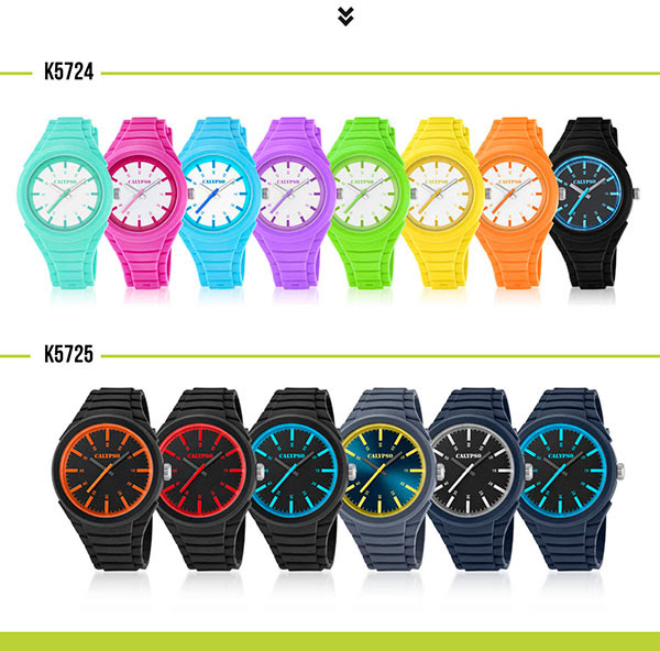 Relojes calypso goma colores