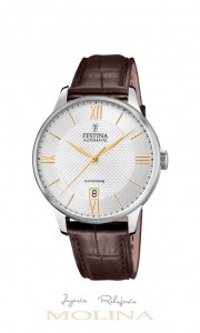 reloj hombre Festina automático correa marrón esfera