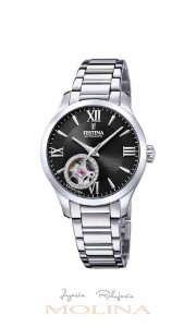 Reloj mujer Festina automatico cadena esfera negra