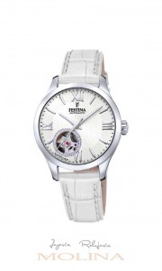 Reloj Festina automatico mujer correa blanca