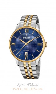 Relojes Festina hombre con mecanismo automático esfera azul armys bicolor