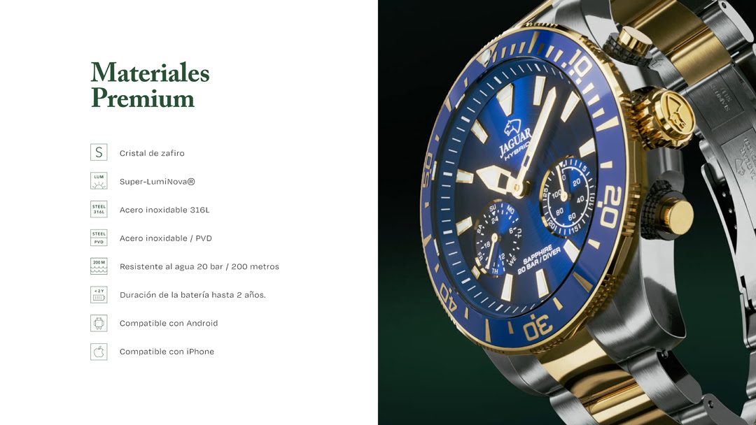 características relojes Jaguar híbridos